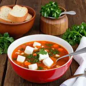 Рецепт Минестроне с моцареллой и оливками - Добавление моцареллы и зелени