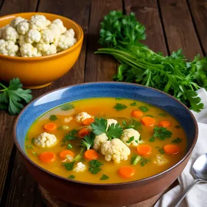 Рецепт Минестроне с цветной капустой и куркумой - Подача супа