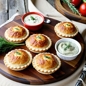 Рецепт Мини-пирожки с крабом и сливочным сыром - Подача и украшение
