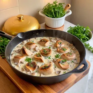 Рецепт Мини-пирожки с курицей и грибами в сливочном соусе - Приготовление начинки