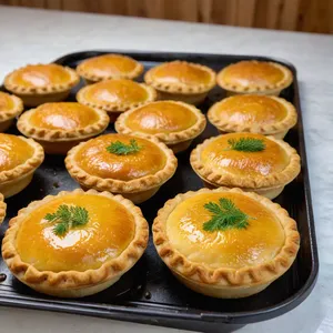 Рецепт Мини-пирожки с курицей и грибами в сливочном соусе - Выпечка
