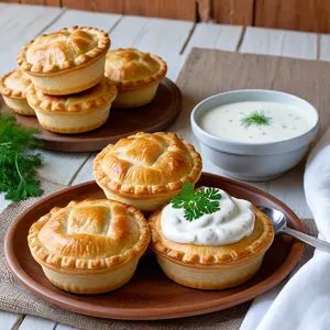 Рецепт Мини-пирожки с курицей и печеными перцами - Подача
