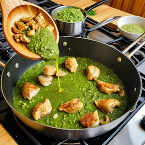 Рецепт Мини-пирожки с курицей и песто - Приготовление начинки