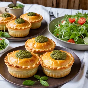 Рецепт Мини-пирожки с курицей и песто - Подача