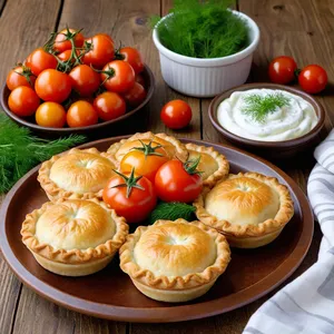 Рецепт Мини-пирожки с сыром и чесноком - Подача
