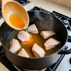 Рецепт Мисо-суп с курицей и зеленым луком - Приготовление бульона