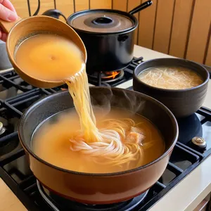 Рецепт Мисо-суп с морским ежом и мангольдом - Приготовление бульона