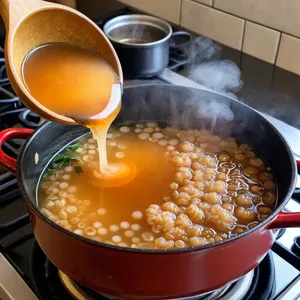 Рецепт Мисо-суп с устричными грибами и морскими гребешками - Приготовление бульона