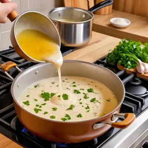 Рецепт Морской черт с чесночно-сливочным соусом на гриле - Приготовление чесночно-сливочного соуса