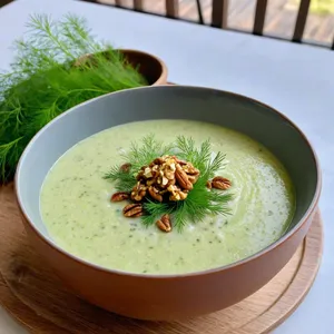 Рецепт Огуречный таратор с укропом и грецкими орехами - Подача блюда