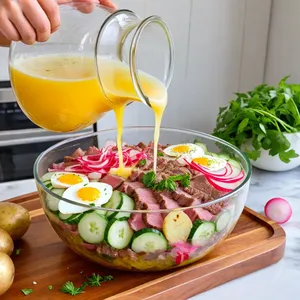 Рецепт Окрошка на квасе с говядиной - Сборка окрошки