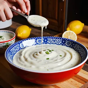 Рецепт Окрошка на квасе с копчёным омулем - Приготовление заправки