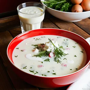 Рецепт Окрошка на квасе с копчёным палтусом - Настаивание и подача