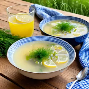 Рецепт Окрошка на минералке с курицей - Подача окрошки