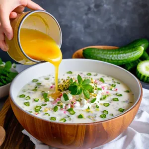 Рецепт Окрошка на сыворотке с индейкой - Заправка сывороткой