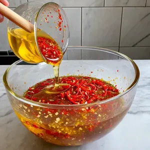 Рецепт Острые маринованные баклажаны с чесноком и зеленью - Приготовление маринада