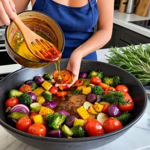 Рецепт Овощи гриль с розмарином и бальзамиком - Маринование овощей