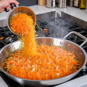 Рецепт Овощное рагу с грибами и картофелем - Обжарка лука и моркови