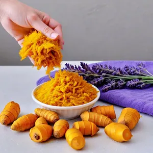 Рецепт Овощной бульон с корнем куркумы и лавандой - Подготовка корня куркумы и лаванды