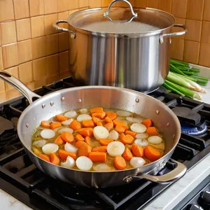 Рецепт Овощной бульон с корнем куркумы и лавандой - Обжарка овощей