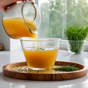 Рецепт Овощной бульон с корнем лопуха и розмарином - Процеживание и подача
