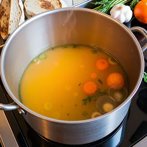 Рецепт Овощной бульон с корнем пастернака и чабрецом - Томление бульона