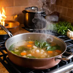 Рецепт Овощной бульон с корнем петрушки и кинзой - Варка бульона