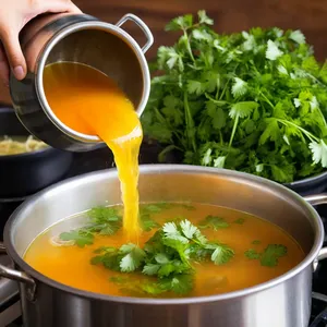 Рецепт Овощной бульон с корнем петрушки и кинзой - Добавление зелени