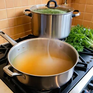 Рецепт Овощной бульон с корнем ревеня и мелиссой - Варка бульона