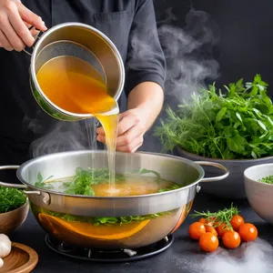 Рецепт Овощной бульон с корнем цикория и шалфеем - Процеживание и подача