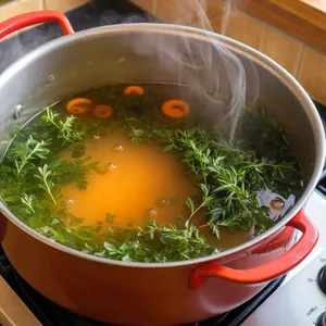 Рецепт Овощной бульон с шампиньонами и тимьяном - Варка бульона