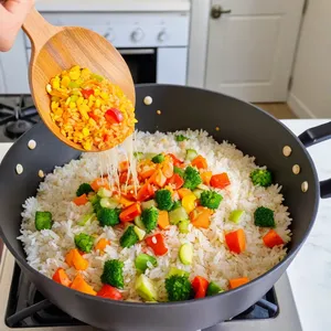 Рецепт Овощной плов с артишоками и кешью - Засыпание риса