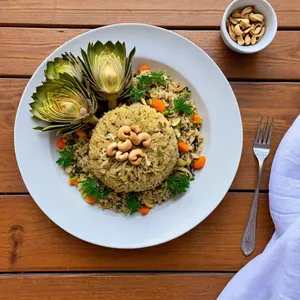 Рецепт Овощной плов с артишоками и кешью - Подача