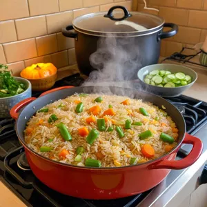 Рецепт Овощной плов с бататом и кинзой - Варка плова