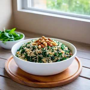 Рецепт Овощной плов с шпинатом и кедровыми орешками - Подача блюда