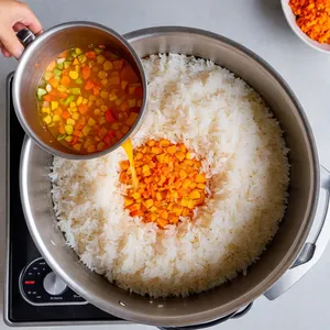 Рецепт Овощной плов с тыквой и изюмом - Заправка рисом