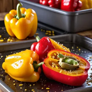 Рецепт Овощные корзинки с печеным перцем и кедровыми орешками - Подготовка перца