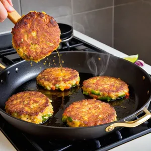 Рецепт Овощные котлеты с баклажаном и булгуром - Обжарка котлет
