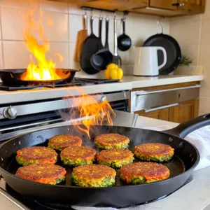 Рецепт Овощные котлеты с бататом и рисовой мукой - Жарка котлет