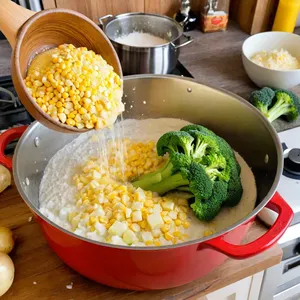 Рецепт Овощные котлеты с брокколи и кукурузой - Приготовление основы для котлет