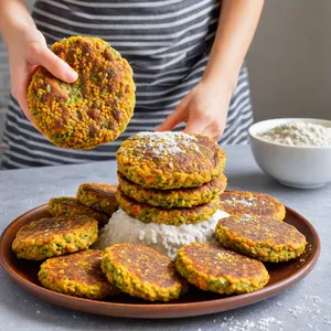 Рецепт Овощные котлеты с чечевицей и морской капустой - Формирование котлет