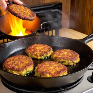Рецепт Овощные котлеты с чечевицей и морской капустой - Жарка котлет