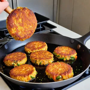 Рецепт Овощные котлеты с грибами и овсянкой - Жарка котлет