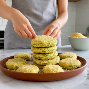 Рецепт Овощные котлеты с кабачком и кукурузной мукой - Формирование котлет