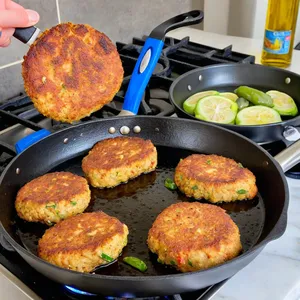 Рецепт Овощные котлеты с морковью и чечевицей - Жарка котлет