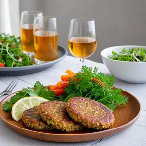 Рецепт Овощные котлеты с шампиньонами и перловкой - Подача