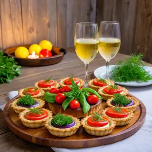 Рецепт Овощные тарталетки с хумусом и свежими овощами - Подача