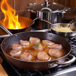 Рецепт Паштет из гуся с грушей и розмарином - Обжарка печени и лука