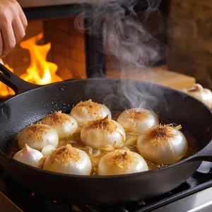 Рецепт Паштет из кабана с грушей и можжевельником - Обжарка лука и чеснока