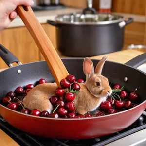 Рецепт Паштет из кролика с розмарином и вишней - Добавление вишни и розмарина